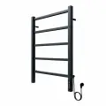 Полотенцесушитель электрический черный EL-TERM (Эл-Терм) рейн 500х700 мм, с терморегулятором