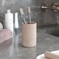 Стакан для ванной Astrid Slim 7х7х11, стакан для зубных щёток, бетон, розовый матовый