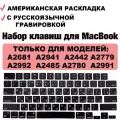 Кнопки/набор клавиш для MacBook Air 13.6 (A2681) Air 15 (A2941) Pro 14/16 (A2442 A2485) US-РСТ / Американская раскладка