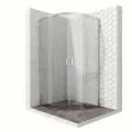 Душевой уголок 100х100 см с раздвижными дверями Ambassador Queen 11011102: душевое ограждение из стекла 6 мм, профиль хром