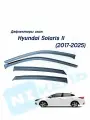 Дефлекторы окон Hyundai Solaris 2 (Хендай Солярис 2) 2017-н. в, седан, накладные, 4 шт.
