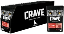 Корм консервированный полнорационный CRAVE для взрослых собак всех пород с говядиной в соусе, 28 шт по 85г.