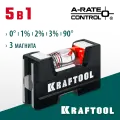 Компактный литой магнитный уровень KRAFTOOL 5-в-1 76 мм 34787