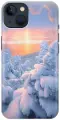 Силиконовый чехол на Apple iPhone 13 / Эпл Айфон 13 с рисунком Заснеженный лес
