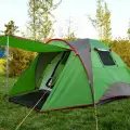 Палатка Terbo 1902, 4-местная, с тамбуром, двухслойная, зеленая, 5,7 кг