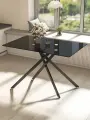 Стол обеденный из закаленного стекла, металлические ножки RDT1100-DB, 110х70х75 см