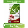 Сухой корм Farmina (Фармина) N&D Cat 1,5 кг беззерновой курица и гранат сухой для стерилизованных кошек и кастрированных котов