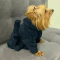 Халат для собак маленьких пород темно-синий
