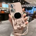 Чехол OPPOReno11 Pro, для OPPO Reno11 Pro, пудра вишневого цвета, с кронштейном, шнурок