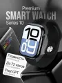 Умные часы HK10 Pro Max, AMOLED экран 2.2, NFC, ChatGPT для iOS и Android, 3 ремешка, Черные