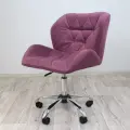 Стул для мастера со спинкой, Ракушка, большой, FitBest, лиловый велюр.