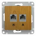 Розетка компьютерная 2-м Glossa RJ45 кат.5E механизм дуб SchE GSL000585KK
