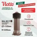 Труба вентиляционная для металлочерепицы Viotto d-125мм утепленная коричневый шоколад (RAL 8017)