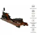 Гребной тренажер UNIXFIT Wood Rower Dark домашний, складной, до 120 кг, массив бука