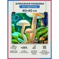 Алмазная мозаика 40x40 Грибы мультяшные без подрамника