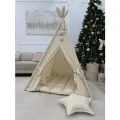 Вигвам Vigvamik, с толстым ковриком, 100% хлопок, светло-бежевый.