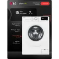 Стиральная машина LG F2V3HS3W, узкая, загрузка 7 кг, с паром, инверторный двигатель с прямым приводом, белая