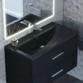 Раковина для ванной кварцевая Uperwood Foster Quartz 90х45,5х17,5 см, черная матовая, космос