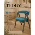 Кресло велюр для дома, Teddy Velour цвет бирюзовый, черные ножки