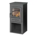 Печь-камин дровяная этна БКД Антрацит, 11 кВт, дымоход Ø 115мм, котловая сталь 09Г2С