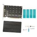 Адаптер Quad M.2 NVMe PCIe, утолщенный алюминиевый сплав 32 Гбит/с. Карта расширения Quad PCIe 4.0 NVMe для компьютеров, стабильная и долговечная.