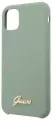 Чехол Guess для iPhone 11 Silicone collection Gold metal logo Hard Green