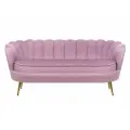Прямой дизайнерский диван ракушка, Pearl triple pink, розовый