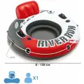 Большой надувной круг-кресло INTEX RIVER RUN с ручками и спинкой для плавания и купания, диаметр 135 см