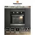 Духовой шкаф электрический встраиваемый Hebermann HBBO 6007.2 X , черный, усиленный гриль + конвекция, размораживание, объем духовки 60 л, двойное стекло у дверцы, 7 режимов работы.
