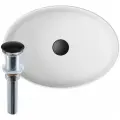 Раковина накладная на столешницу BAU Nimb овальная 50х36, белая, выпуск клик клак, черный