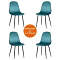 Комплект стульев для кухни TetChair BREEZE (mod. JSC-58), 4 шт, велюр, светло-синий/черный