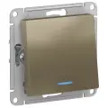 2 шт. Systeme Electric AtlasDesign Шампань Переключатель 1-клавишный с подсветкой, сх.6а, 10АХ, механизм, ATN000563
