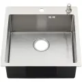 Кухонная мойка Melana R5050H ProfLine 3,0/200 сатин врезная квадратная в комплекте с дозатором