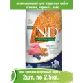 Farmina 2,5кг х 2шт N&D Dog низкозерновой, ягненок, спельта, черника сухой для собак средних и крупных пород