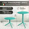 Круглый стол-трансформер Nardi Spritz + Spritz Mini, 60 см, обеденный и журнальный, для сада и дачи, цвет ментоловый