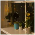 Гирлянда «Бахрома» 3 ? 0.5 м, IP20, тёмная нить, 80 LED, свечение жёлтое, 8 режимов, 220 В