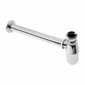Сифон для раковины металлический, бутылочный с гидрозатвором, хром