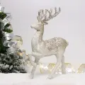 Фигурка новогодняя «Благородный олень» 21x8x31 см, белый/шампань, праздничное украшение для дому
