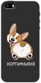 Силиконовый чехол на Apple iPhone SE / 5s / 5 / Эпл Айфон 5 / 5с / СЕ с рисунком CorgiMania Soft Touch черный