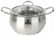 Кастрюля с крышкой из нержавеющей стали индукционная 4л Амалия RasheL R-40s