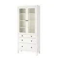 Шкаф витрина с 3 ящиками Хемнэс Hemnes/ Кымор, белая морилка, 90х197см