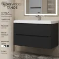 Тумба под раковину для ванной подвесная Uperwood Tanos 90 см, черная