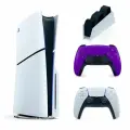 Игровая приставка Sony PlayStation 5 Slim, с дисководом, 1 ТБ, 2-й геймпад фиолетовый + зарядная станция