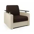 Кресло-кровать Шарм рогожка шоколад и экокожа беж