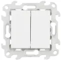 Переключатель Simon 24 Harmonie 2410397-030 двухклавишный на 2 направления скрытая установка белый без заземления
