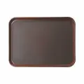Поднос прорезиненный прямоугольный Проотель, полипроп, длина 45,5, ширина 35,5см, коричнев.