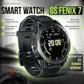 Cмарт часы GS FENIX 7 Умные часы PREMIUM Series Smart Watch AMOLED, iOS, Android, Bluetooth звонки, Уведомления, Черный