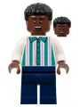 Минифигурка Lego Soccer Spectator - White Shirt with Dark Turquoise and Dark Pink Stripes soc162 N