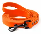 Поводок из биотана 3 м, ширина 16 мм, Woofy Loket , оранжевый, гладкий прорезиненный, водостойкий