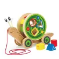 Игрушка-каталка HAPE развивающая Сортер Улитка на веревочке E0349_HP